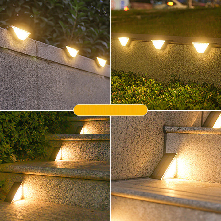 Moderne Enkelhet Sol Vannavstøtende ABS PS Triangel LED Landskapsbelysning Utendørs Lys For Utendørs Terrasse | Luvikno
