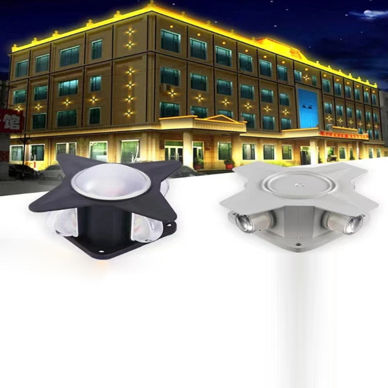 Samtidig Kreativ Vanntett Aluminium Akryl PC Kryss Stjerne LED Vegglampe For Utendørs Patio | Luvikno