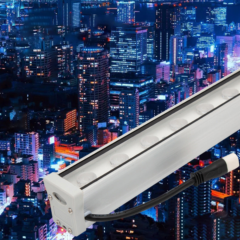 Moderne Enkelhet Vanntett Aluminiumforsterket Glassstripe Rektangulær LED Vegglampe for Utendørs Patio | Luvikno
