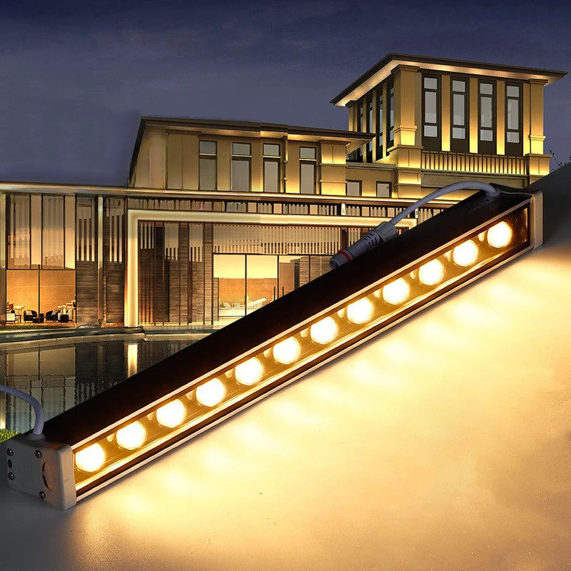 Moderne Enkelhet Vanntett Aluminiumforsterket Glassstripe Rektangulær LED Vegglampe for Utendørs Patio | Luvikno