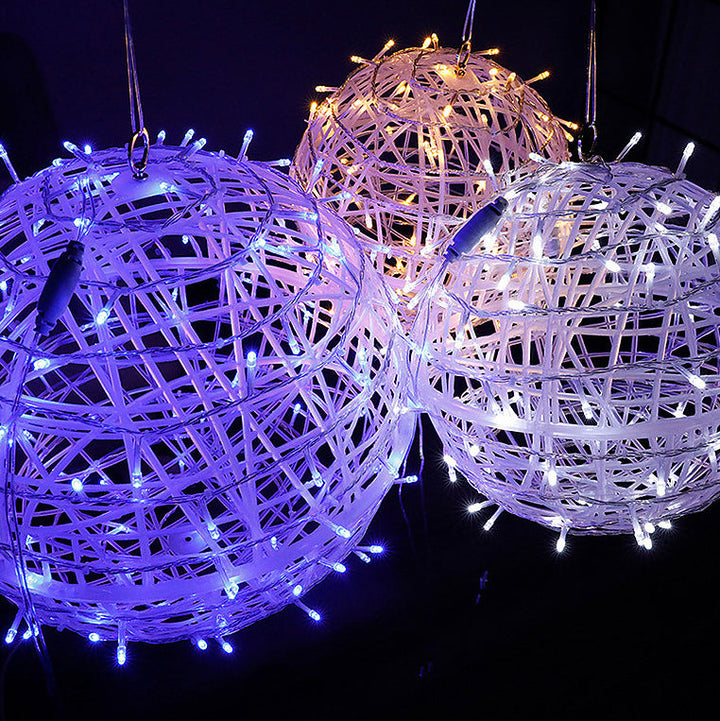 Moderne Art Deco Solvannavstøtende Veving Ball Hengende PVC Plast LED Utendørs Lys Landskapsbelysning For Hage | Luvikno