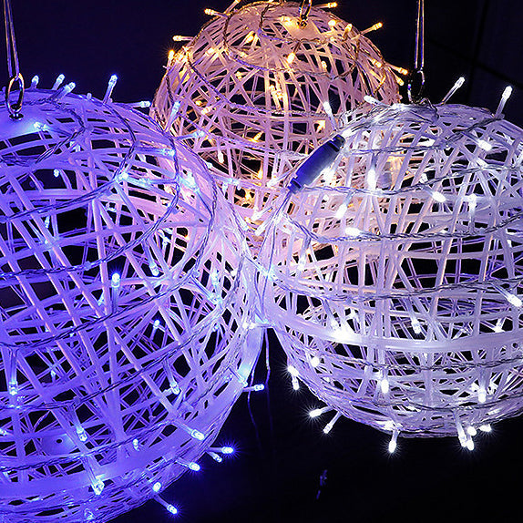 Moderne Art Deco Solvannavstøtende Veving Ball Hengende PVC Plast LED Utendørs Lys Landskapsbelysning For Hage | Luvikno
