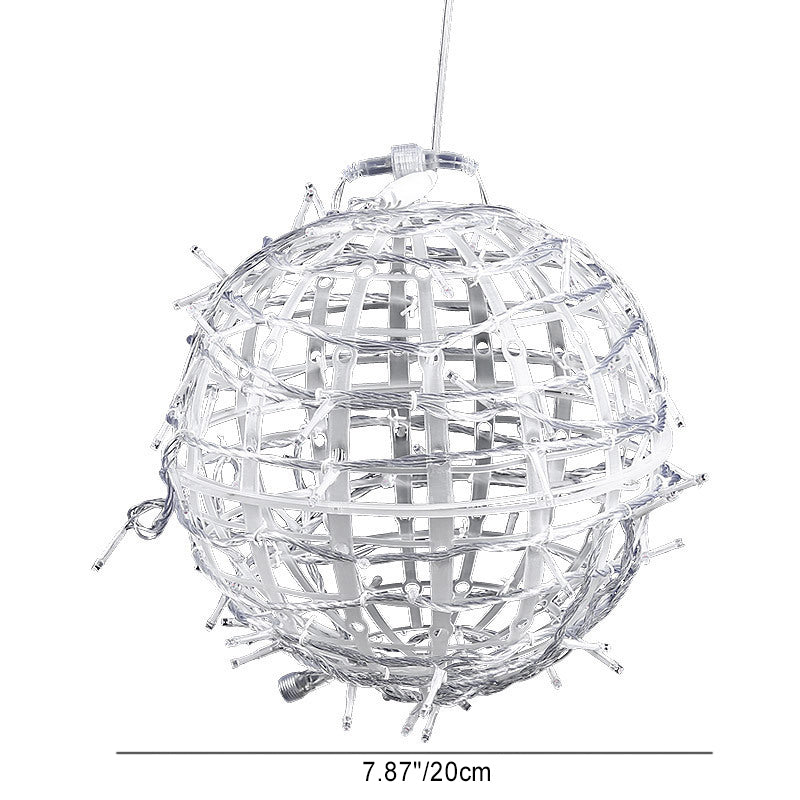 Moderne Art Deco Solvannavstøtende Veving Ball Hengende PVC Plast LED Utendørs Lys Landskapsbelysning For Hage | Luvikno