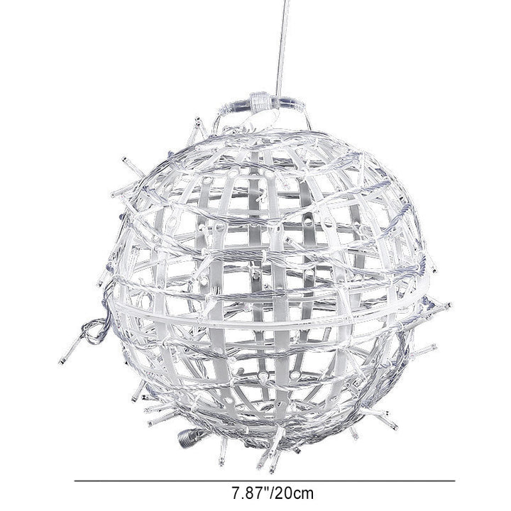 Moderne Art Deco Solvannavstøtende Veving Ball Hengende PVC Plast LED Utendørs Lys Landskapsbelysning For Hage | Luvikno