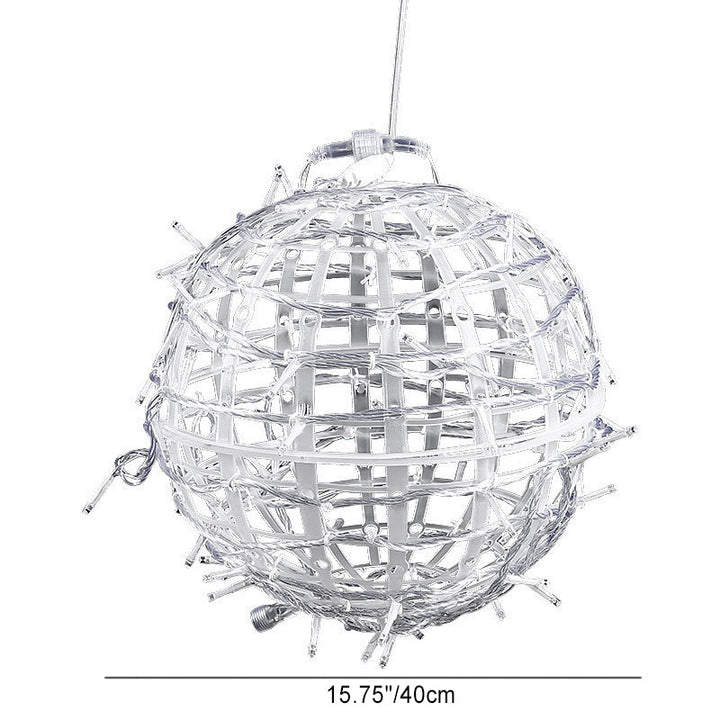 Moderne Art Deco Solvannavstøtende Veving Ball Hengende PVC Plast LED Utendørs Lys Landskapsbelysning For Hage | Luvikno