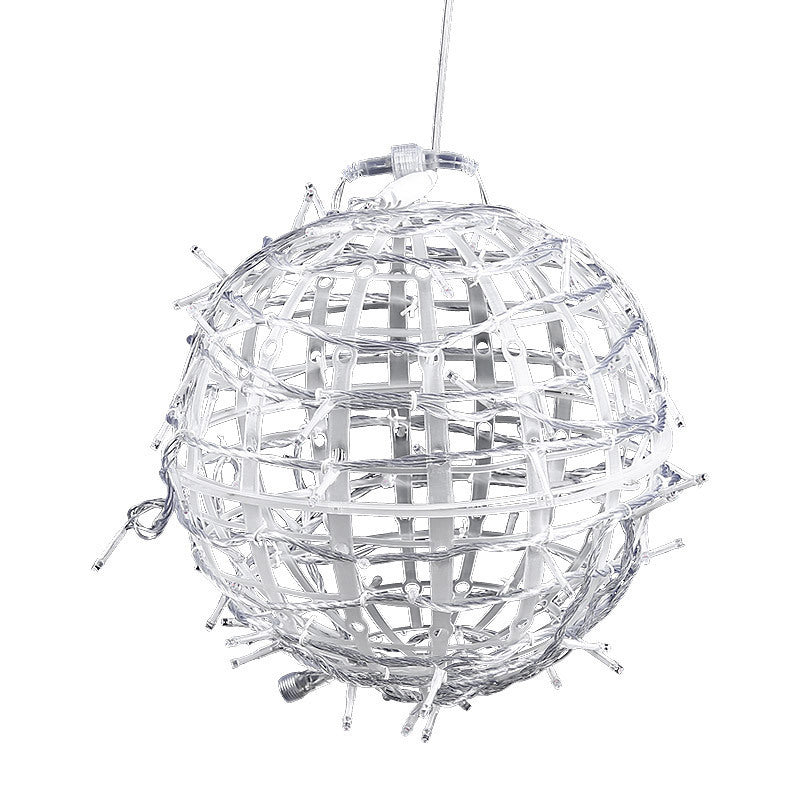 Moderne Art Deco Solvannavstøtende Veving Ball Hengende PVC Plast LED Utendørs Lys Landskapsbelysning For Hage | Luvikno