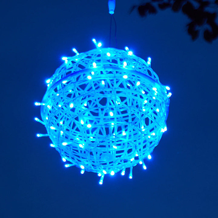 Moderne Art Deco Solvannavstøtende Veving Ball Hengende PVC Plast LED Utendørs Lys Landskapsbelysning For Hage | Luvikno