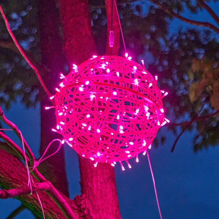 Moderne Art Deco Solvannavstøtende Veving Ball Hengende PVC Plast LED Utendørs Lys Landskapsbelysning For Hage | Luvikno