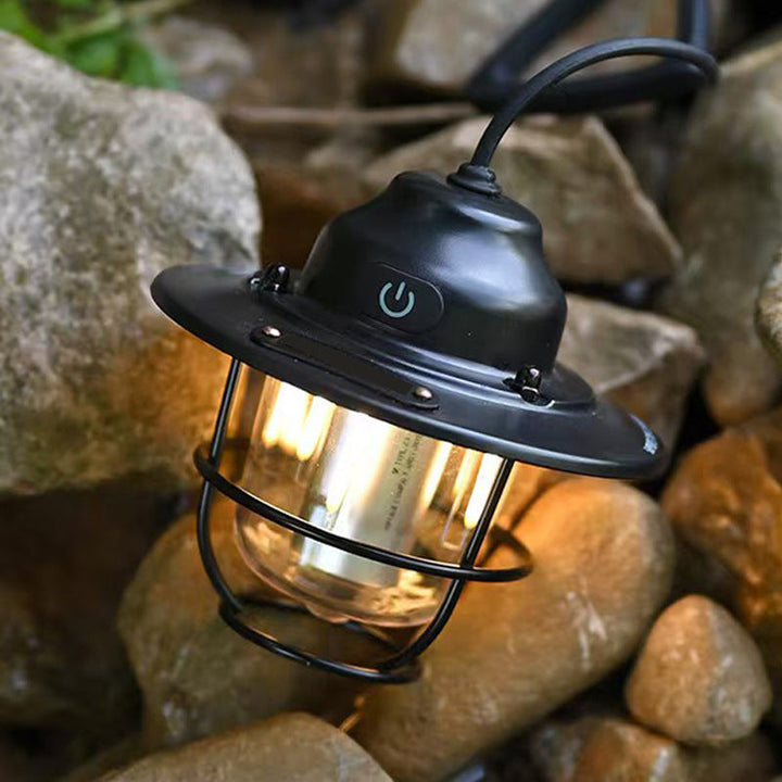 Moderne Retro Oppladbar Vanntett Jern Silika ABS PC Strobile LED Utendørs Lys For Hage | Luvikno