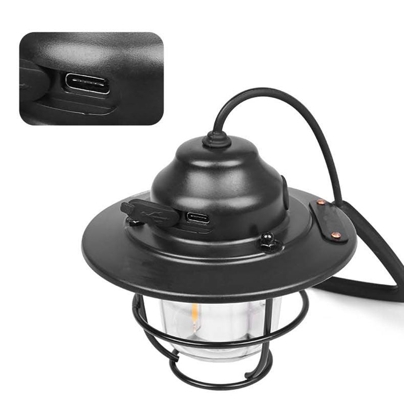 Moderne Retro Oppladbar Vanntett Jern Silika ABS PC Strobile LED Utendørs Lys For Hage | Luvikno