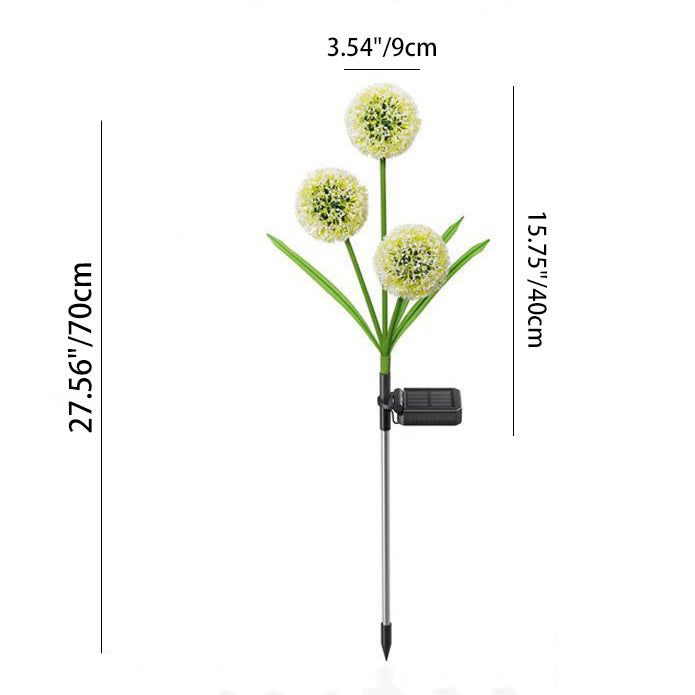 Moderne Art Deco Sol Vannavstøtende Rustfritt Stål ABS Kobbertråd Dandelion Plante Ball Bakke Plugg LED Utendørs Lys Landskapsbelysning For Hage | Luvikno