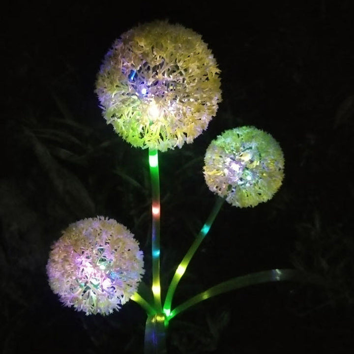 Moderne Art Deco Sol Vannavstøtende Rustfritt Stål ABS Kobbertråd Dandelion Plante Ball Bakke Plugg LED Utendørs Lys Landskapsbelysning For Hage | Luvikno