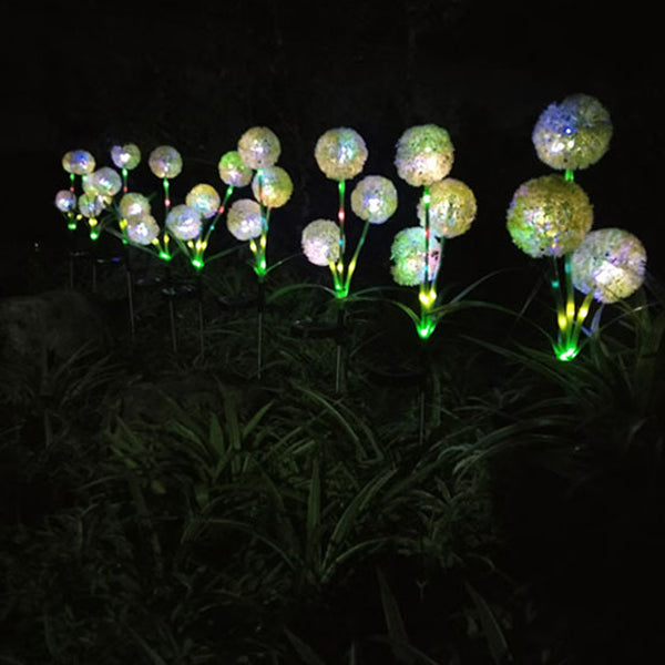 Moderne Art Deco Sol Vannavstøtende Rustfritt Stål ABS Kobbertråd Dandelion Plante Ball Bakke Plugg LED Utendørs Lys Landskapsbelysning For Hage | Luvikno