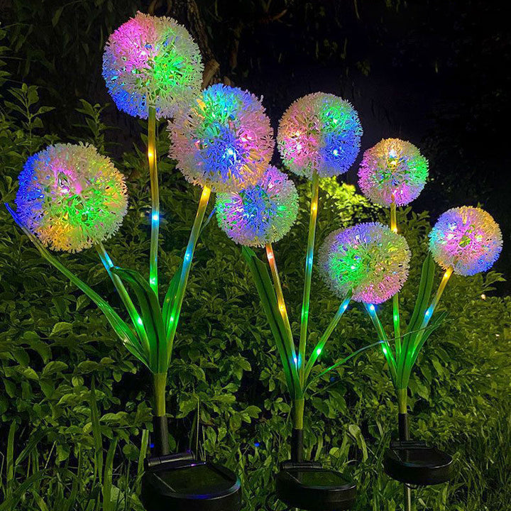 Moderne Art Deco Sol Vannavstøtende Rustfritt Stål ABS Kobbertråd Dandelion Plante Ball Bakke Plugg LED Utendørs Lys Landskapsbelysning For Hage | Luvikno