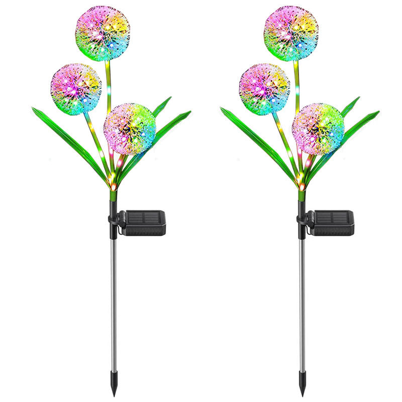 Moderne Art Deco Sol Vannavstøtende Rustfritt Stål ABS Kobbertråd Dandelion Plante Ball Bakke Plugg LED Utendørs Lys Landskapsbelysning For Hage | Luvikno
