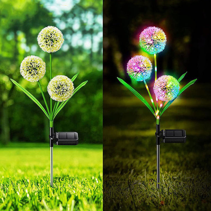 Moderne Art Deco Sol Vannavstøtende Rustfritt Stål ABS Kobbertråd Dandelion Plante Ball Bakke Plugg LED Utendørs Lys Landskapsbelysning For Hage | Luvikno
