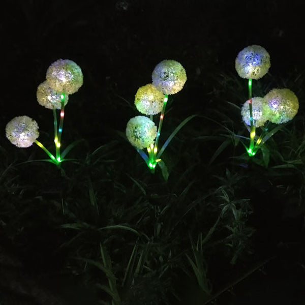 Moderne Art Deco Sol Vannavstøtende Rustfritt Stål ABS Kobbertråd Dandelion Plante Ball Bakke Plugg LED Utendørs Lys Landskapsbelysning For Hage | Luvikno