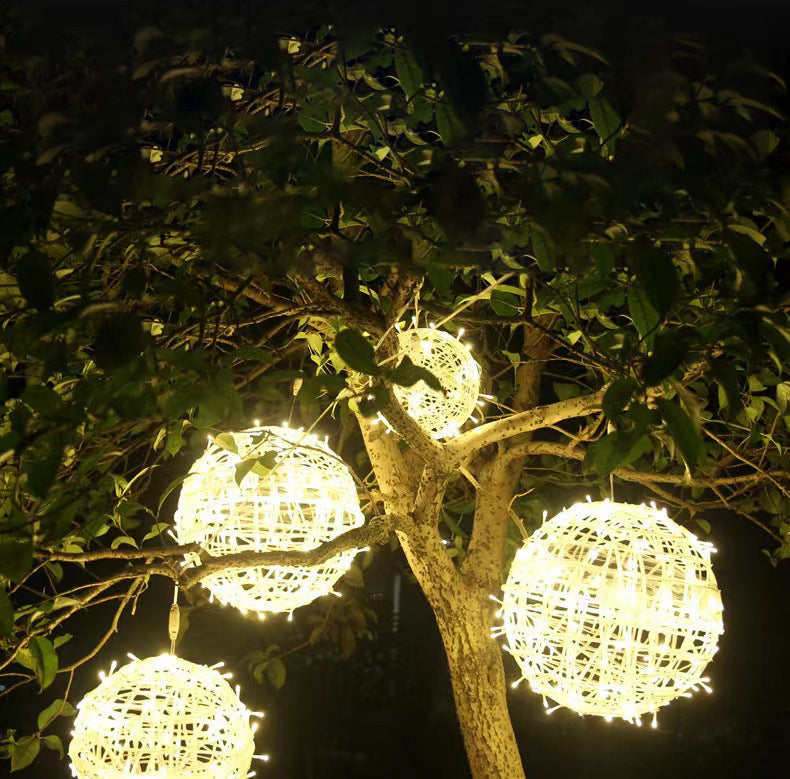 Moderne Art Deco Vanntett PVC Hengeball Dekorasjon LED Utendørs Pendellampe Utendørs Lys For Hage | Luvikno