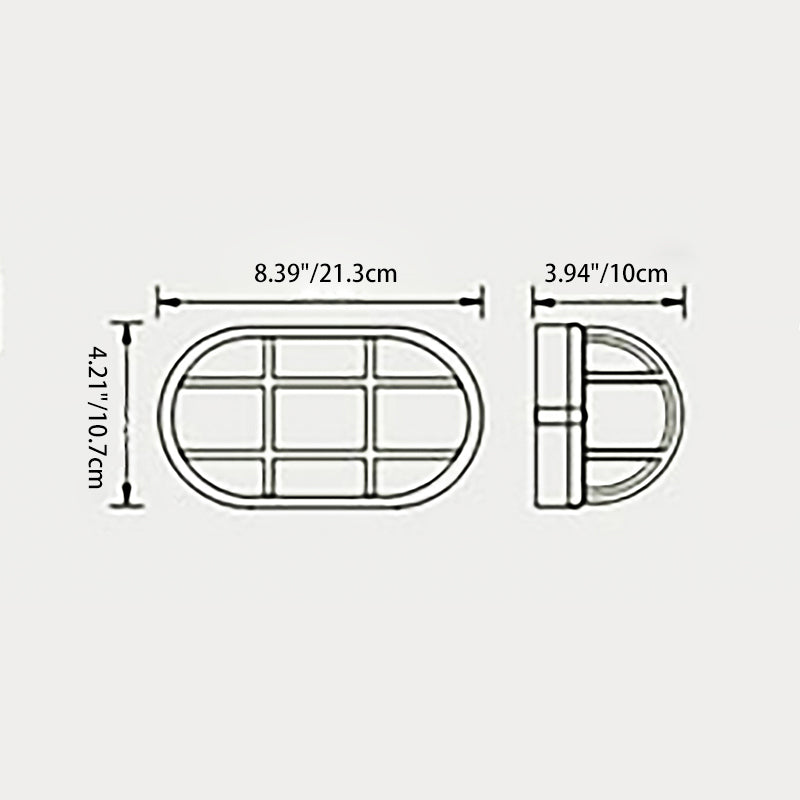 Moderne Industriell Vanntett Aluminiums Glass Frosted Oval Stripet 1-Lys Vegglampe For Utendørs Terrasse | Luvikno
