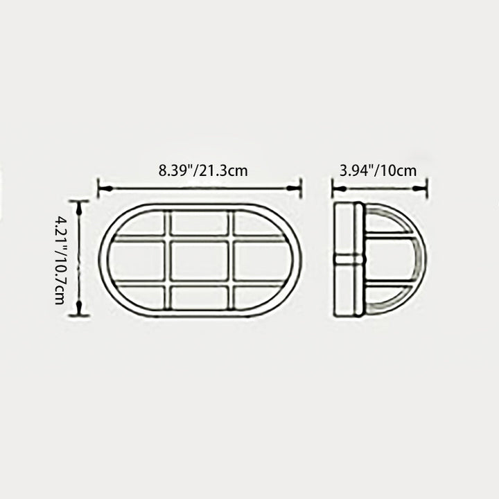 Moderne Industriell Vanntett Aluminiums Glass Frosted Oval Stripet 1-Lys Vegglampe For Utendørs Terrasse | Luvikno