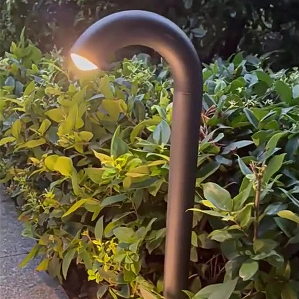 Moderne Industrielle Vanntette Aluminium Forsterket Glass Bøyde Rør LED Utendørs Lys Landskapsbelysning For Hage | Luvikno
