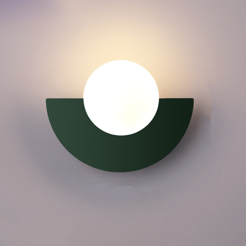 Glass Globe Wall Light with Colourful Base Luvikno