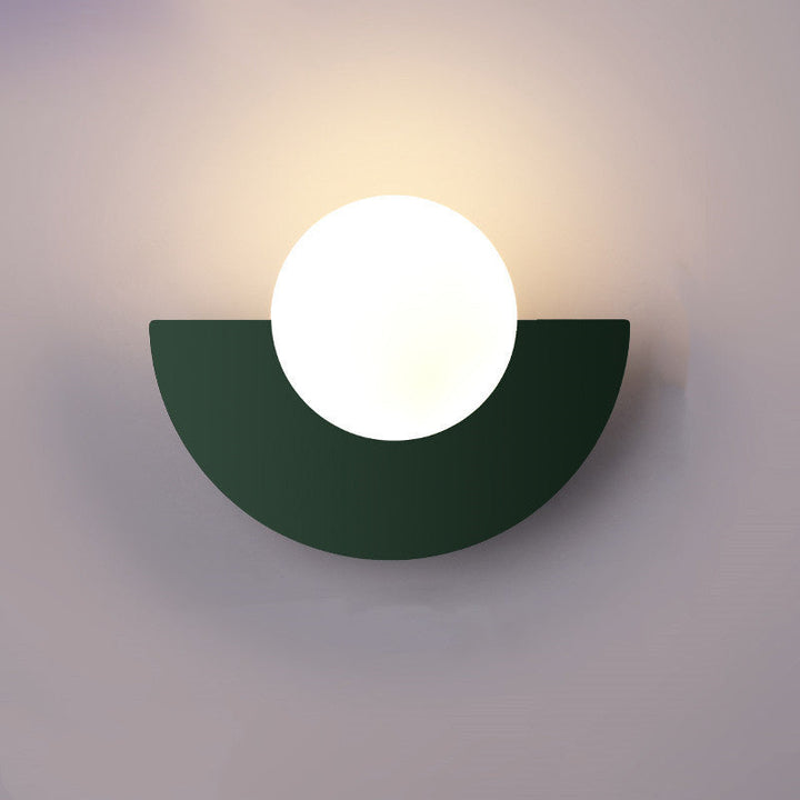 Glass Globe Wall Light with Colourful Base Luvikno