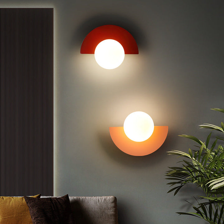 Glass Globe Wall Light with Colourful Base Luvikno