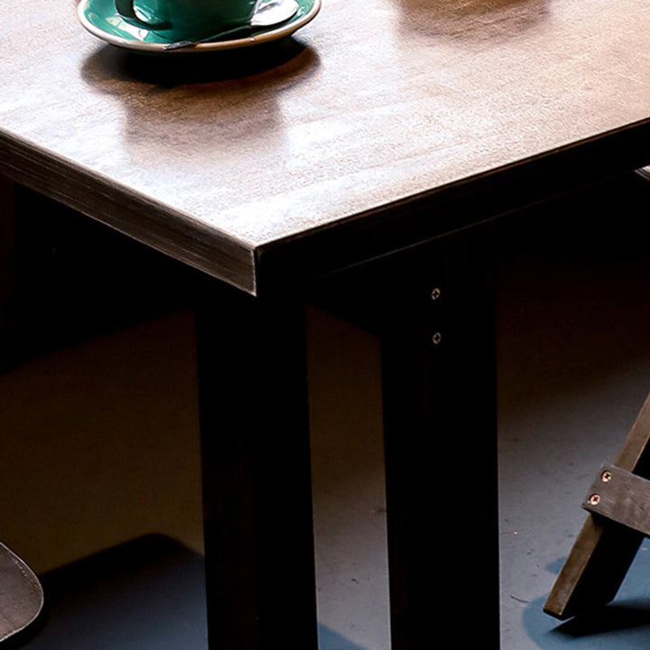 Moderne Retro Massivtre Plywood & Jern Rund Firkantet Kaffebord Og Stolsett For Balkong & Stue | Luvikno