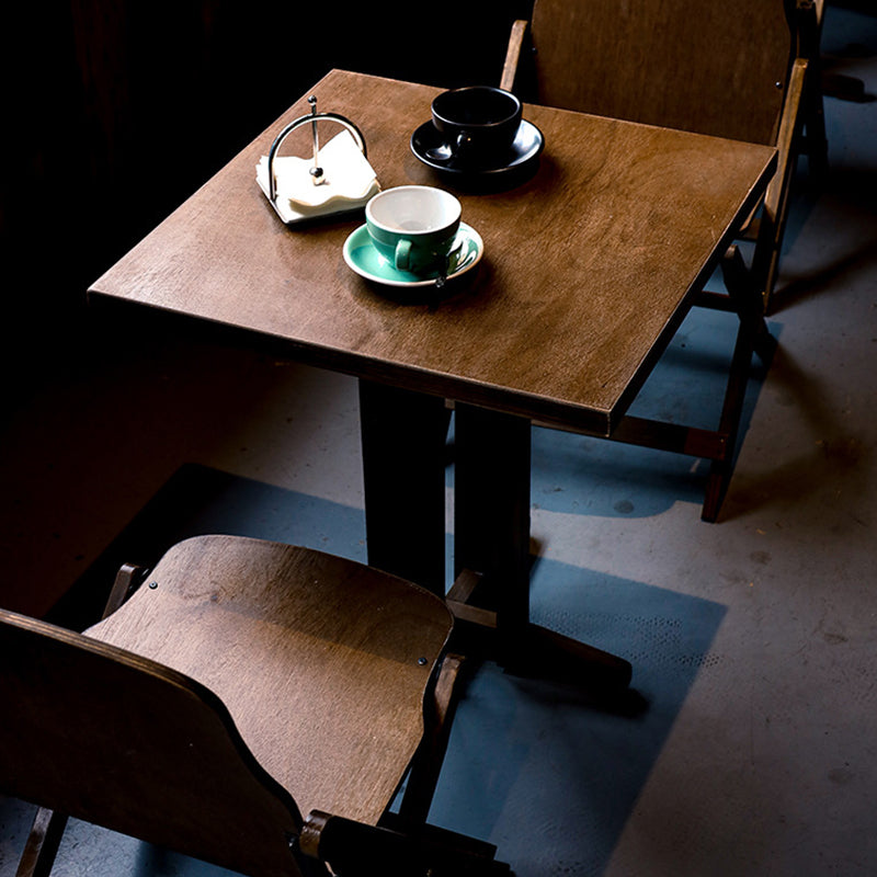 Moderne Retro Massivtre Plywood & Jern Rund Firkantet Kaffebord Og Stolsett For Balkong & Stue | Luvikno