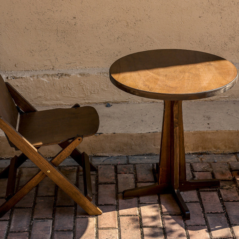 Moderne Retro Massivtre Plywood & Jern Rund Firkantet Kaffebord Og Stolsett For Balkong & Stue | Luvikno