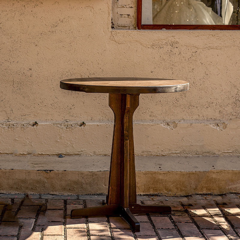Moderne Retro Massivtre Plywood & Jern Rund Firkantet Kaffebord Og Stolsett For Balkong & Stue | Luvikno