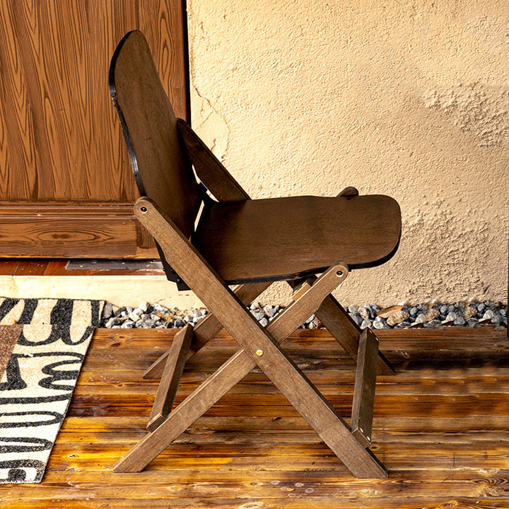 Moderne Retro Massivtre Plywood & Jern Rund Firkantet Kaffebord Og Stolsett For Balkong & Stue | Luvikno