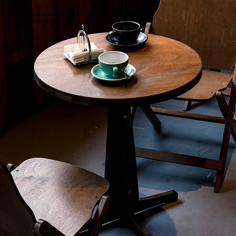 Moderne Retro Massivtre Plywood & Jern Rund Firkantet Kaffebord Og Stolsett For Balkong & Stue | Luvikno