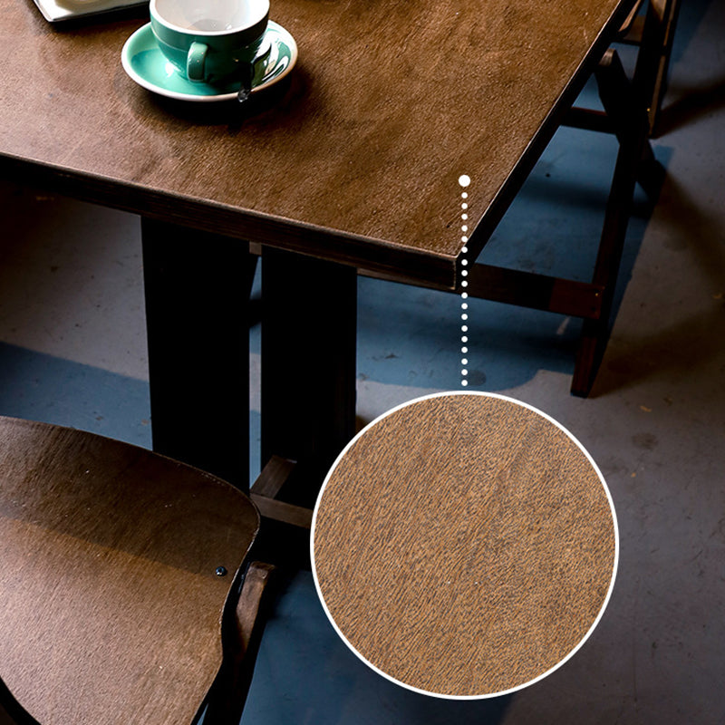 Moderne Retro Massivtre Plywood & Jern Rund Firkantet Kaffebord Og Stolsett For Balkong & Stue | Luvikno