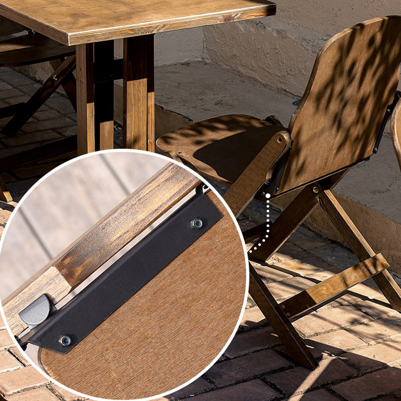 Moderne Retro Massivtre Plywood & Jern Rund Firkantet Kaffebord Og Stolsett For Balkong & Stue | Luvikno