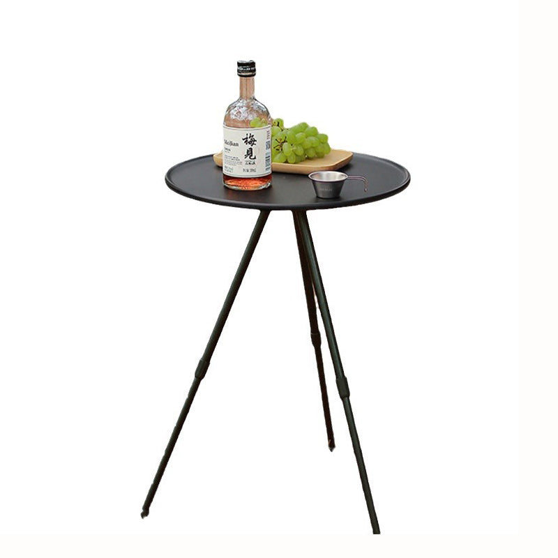 Moderne minimalistisk rund akrylonitril-butadienstyren plast karbonstål høydejusterbar sammenleggbar endebord 1-lag for utendørs terrasse | Luvikno