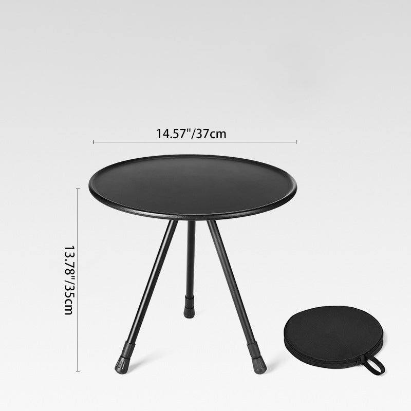 Moderne Enkelhet Aluminiumlegering ABS Rund Sammenleggbar Utendørs Kaffebord 1-Brett Lommelykt Holder For Utendørs | Luvikno