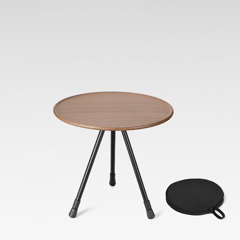 Moderne Enkelhet Aluminiumlegering ABS Rund Sammenleggbar Utendørs Kaffebord 1-Brett Lommelykt Holder For Utendørs | Luvikno