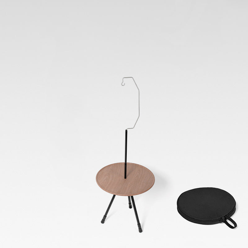 Moderne Enkelhet Aluminiumlegering ABS Rund Sammenleggbar Utendørs Kaffebord 1-Brett Lommelykt Holder For Utendørs | Luvikno