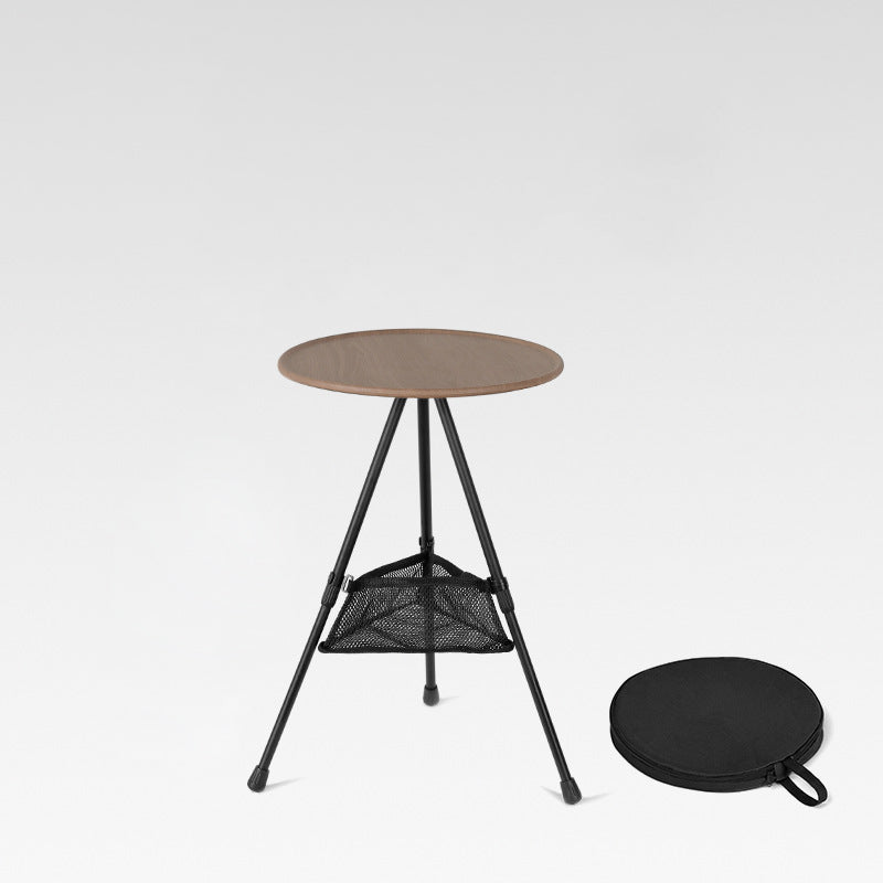 Moderne Enkelhet Aluminiumlegering ABS Rund Sammenleggbar Utendørs Kaffebord 1-Brett Lommelykt Holder For Utendørs | Luvikno