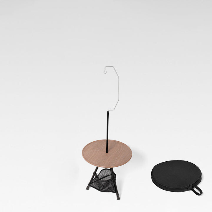 Moderne Enkelhet Aluminiumlegering ABS Rund Sammenleggbar Utendørs Kaffebord 1-Brett Lommelykt Holder For Utendørs | Luvikno