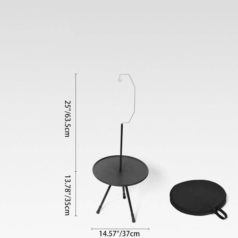 Moderne Enkelhet Aluminiumlegering ABS Rund Sammenleggbar Utendørs Kaffebord 1-Brett Lommelykt Holder For Utendørs | Luvikno