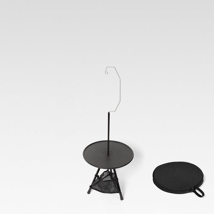 Moderne Enkelhet Aluminiumlegering ABS Rund Sammenleggbar Utendørs Kaffebord 1-Brett Lommelykt Holder For Utendørs | Luvikno