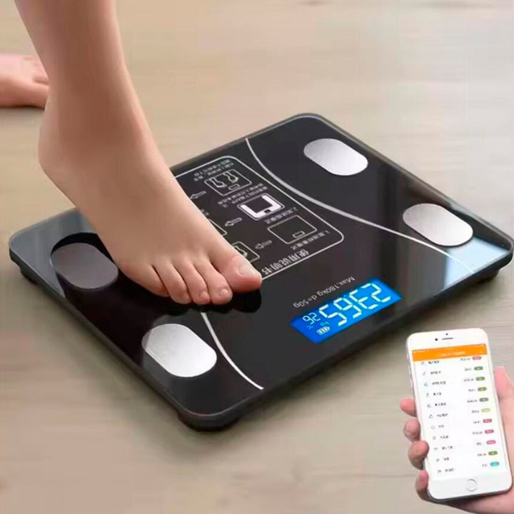 Kroppsskala (180 kg) Pro - BMI-funksjon & Bluetooth | Luvikno