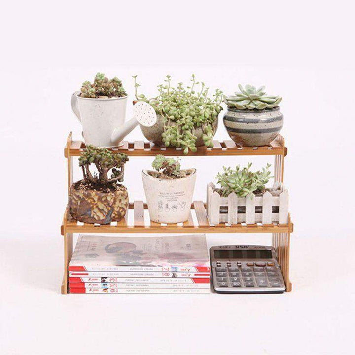 Bamboo Flowers Plants Shelf Luvikno