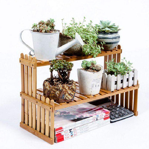 Bamboo Flowers Plants Shelf Luvikno