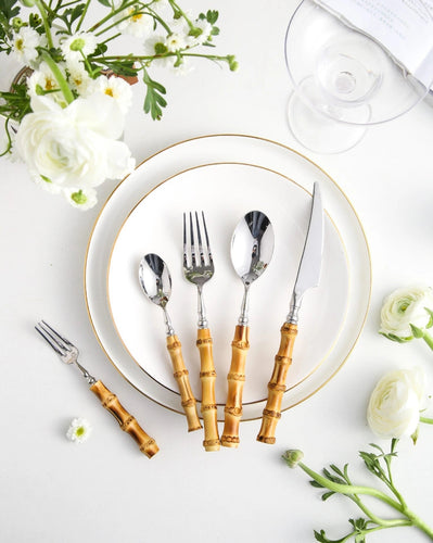 Arashiyama Bamboo & Rustfritt Stål Bestikksett – Naturlig Eleganse | Luvikno