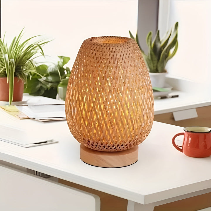 Luvikno | Stilig bambusbordlampe med USB-strøm - Bærekraftig og energieffektiv design