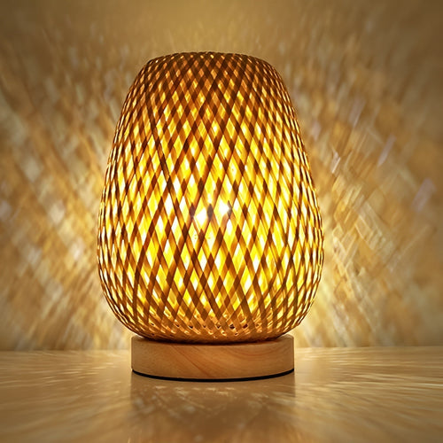Luvikno | Stilig bambusbordlampe med USB-strøm - Bærekraftig og energieffektiv design